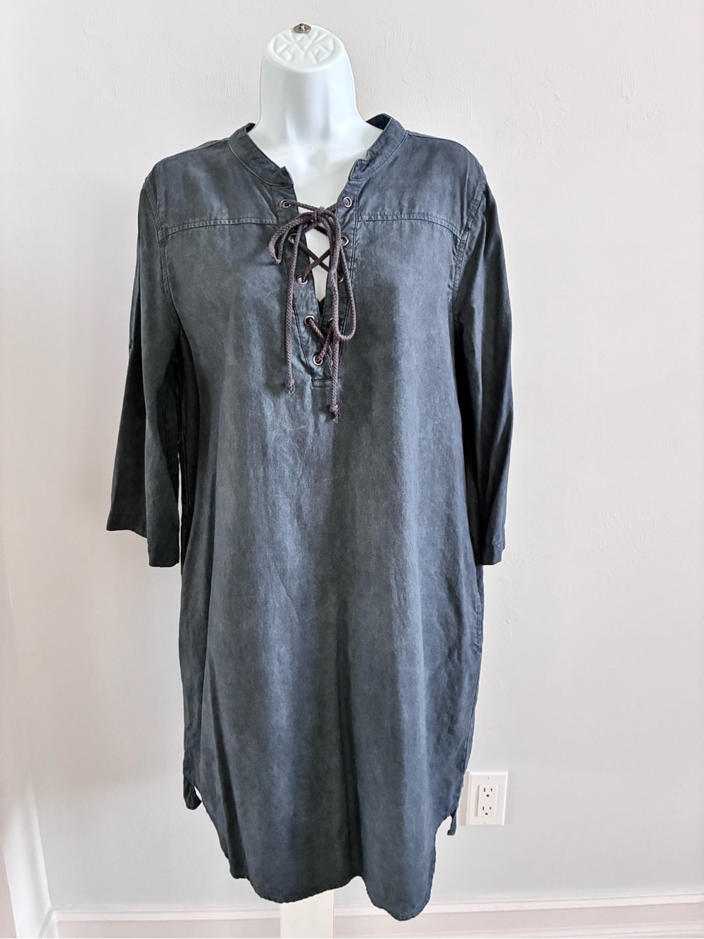 Cloth & Stone for Anthropologie Chambray Boho Shift Dress -L